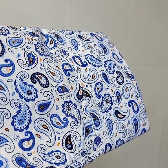 🔥3/$25 Kilburne Finch shirt - Men's Large Paisley blue/white/Navy Shirt - Picture 4 of 8